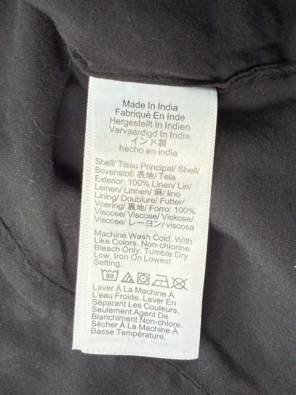 J.Crew Slim-Fit Linen Vest Black Tailored Button Waistcoat Size 4 BY698